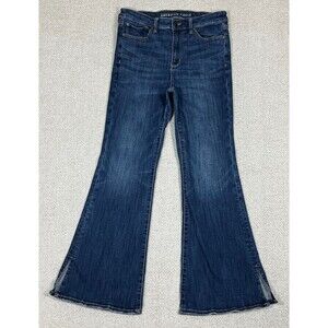 American Eagle Jeans Women's 10 Super Hi-Rise Flare Blue Next Level Stretch
